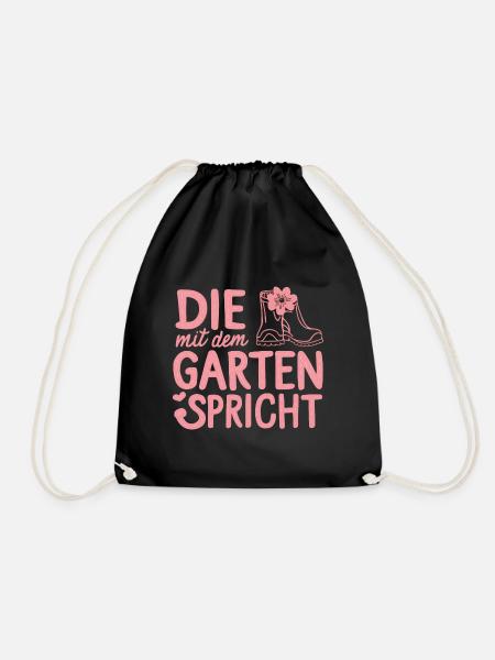 Die Gartenflüsterin – Gärtnerin Dekor - Turnbeutel - Schwarz