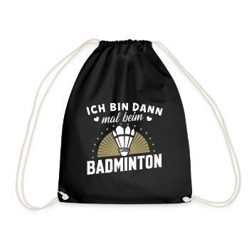 Badminton-Shirt Sportler Outfit Federball Fans - Turnbeutel - Schwarz - Vorne