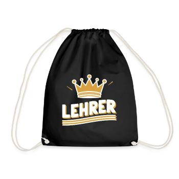 Lehrermann Grundschule Tasse Dankeschön Abschied - Turnbeutel - Schwarz - Vorne