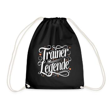 Trainerlegende Coach Danke Trainerin Dankeschön - Turnbeutel - Schwarz - Vorne