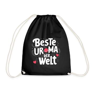 Beste Uroma Geburtstag Weihnachten Muttertag Ideen - Turnbeutel - Schwarz - Vorne