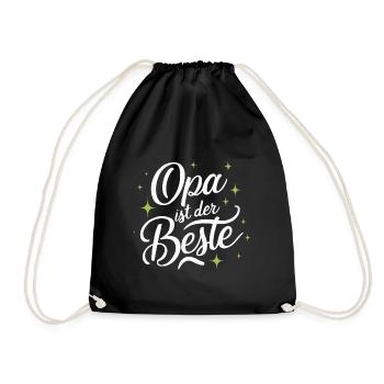 Opa ist der Beste Geburtstag Vatertag Du wirst Opa - Turnbeutel - Schwarz - Vorne