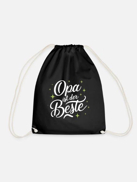 Opa ist der Beste Geburtstag Vatertag Du wirst Opa - Turnbeutel - Schwarz