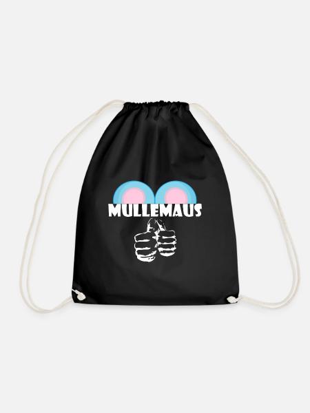 Kosename Mullemaus Geschenkidee - Turnbeutel - Schwarz