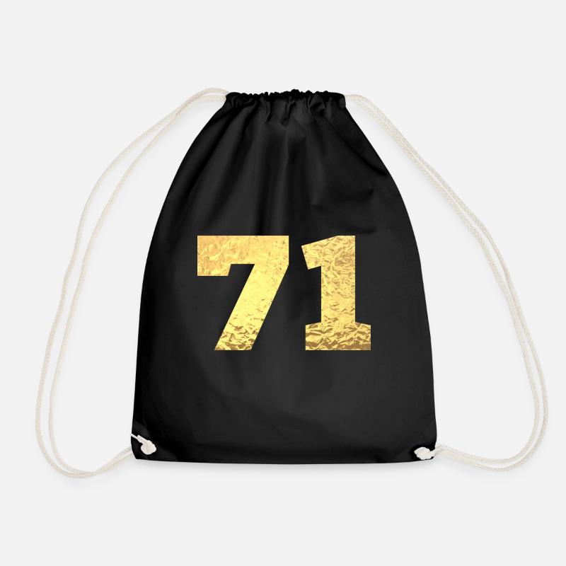 71 Gold Glitter - 71 Geburtstag - Turnbeutel - Schwarz