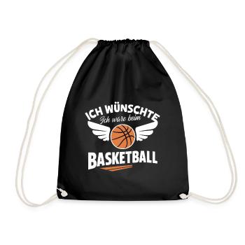 Basketball-Wunsch Fan Artikel Sport Deko Wandbild - Turnbeutel - Schwarz - Vorne