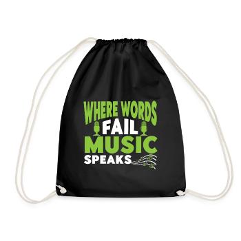 Musician Music Rhythm Clef - Drawstring Bag - black - Front