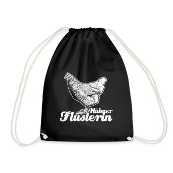 Hühner Flüsterin - Huhn - Hühnerfan - Turnbeutel - Schwarz - Vorne