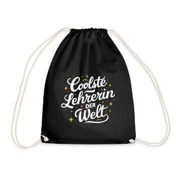 Coolste Lehrerin Welt Tasse Becher Dankeschön - Turnbeutel - Schwarz - Vorne
