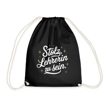 Stolz Lehrerin Dankeschön Inspiration Berufung - Turnbeutel - Schwarz - Vorne