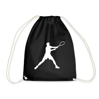 Tennis Spieler Silhouette - Turnbeutel - Schwarz - Vorne