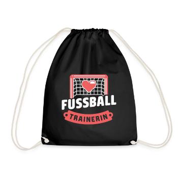 Fußball Liebe Trainerin - Turnbeutel - Schwarz - Vorne