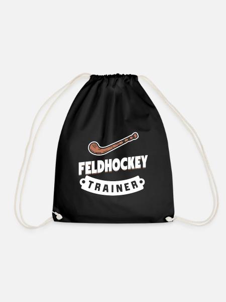 Feldhockey-Retro-Trainer Vintage Fan Ausrüstung - Turnbeutel - Schwarz