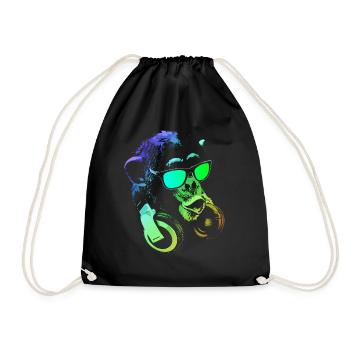 Monkey DJ - Drawstring Bag - black - Front