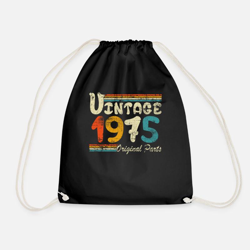 Vintage 1975 Geschenk - Turnbeutel - Schwarz
