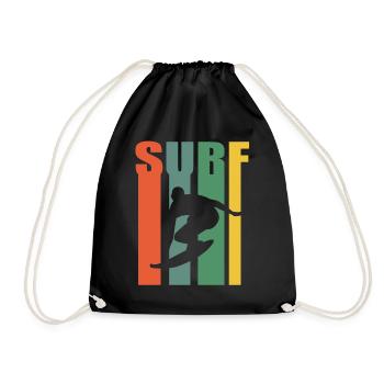Surfing surfer water sports - Drawstring Bag - black - Front