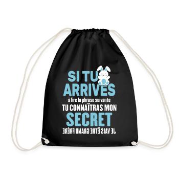 Tu Connaîtras Mon Secret Je Vais Être Grand Frère - Sac de sport léger - noir - Devant