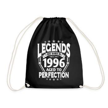 Born in 1996 Year of birth Birthday Gift - Drawstring Bag - black - Front