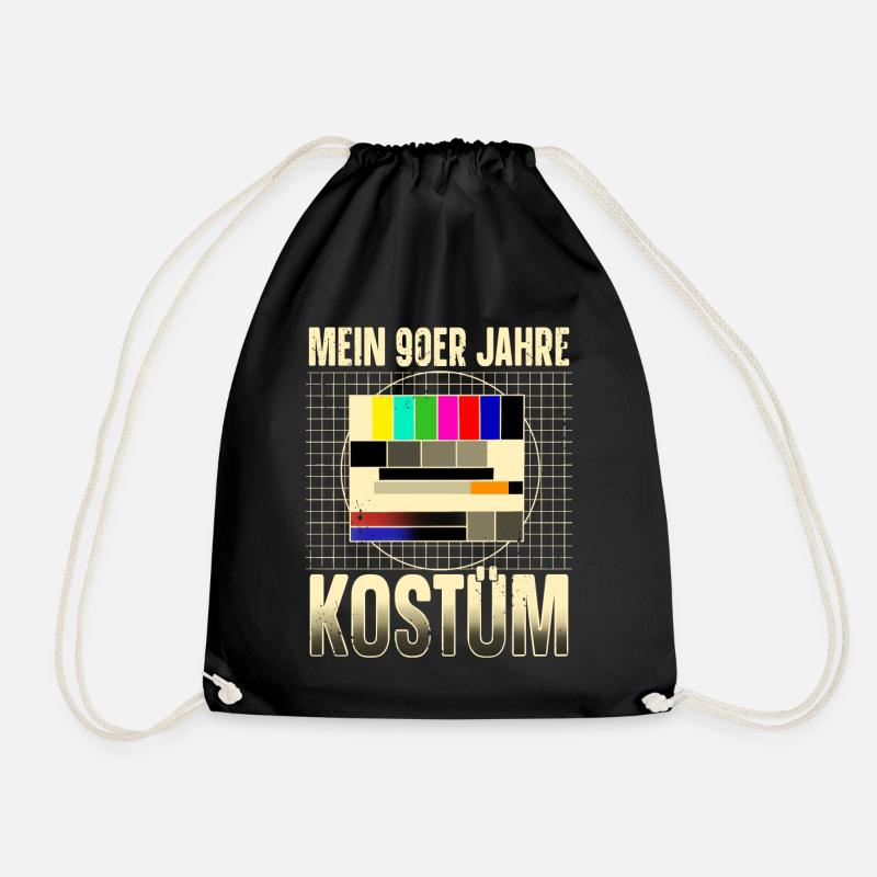 Mein 90er Jahre Kostüm Testbild Sendepause - Turnbeutel - Schwarz