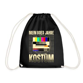 Mein 80er Jahre Kostüm Testbild Sendepause - Turnbeutel - Schwarz - Vorne
