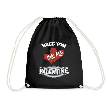Will you be my valentine - Turnbeutel - Schwarz - Vorne