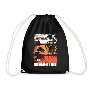Just Relax It's Summer Time - Drawstring Bag - black - Front