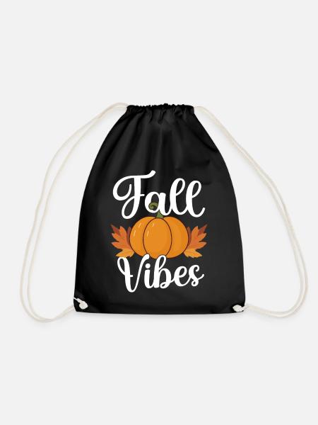 Autumn - Drawstring Bag - black