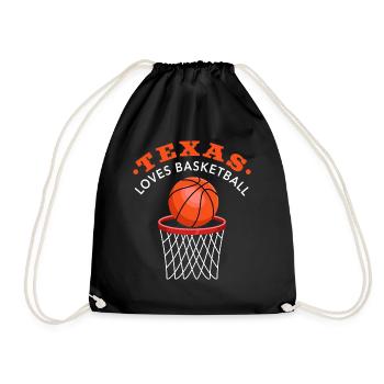 Texas basketball design for proud Texas fans - Drawstring Bag - black - Front