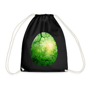 Dragon Egg Green - Drawstring Bag - black - Front