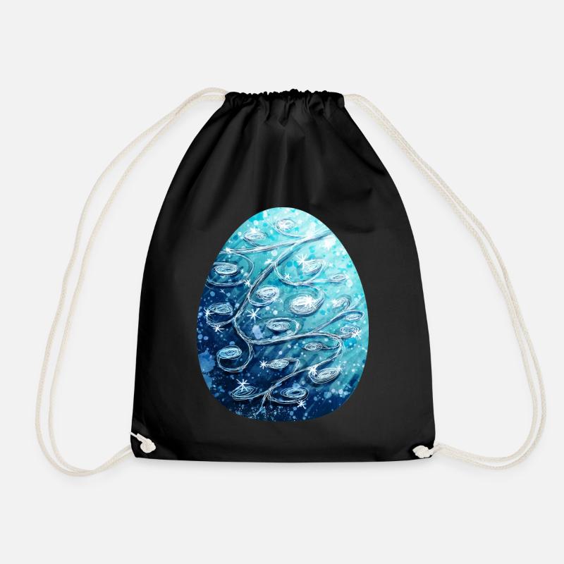 Dragon Egg Blue - Drawstring Bag - black