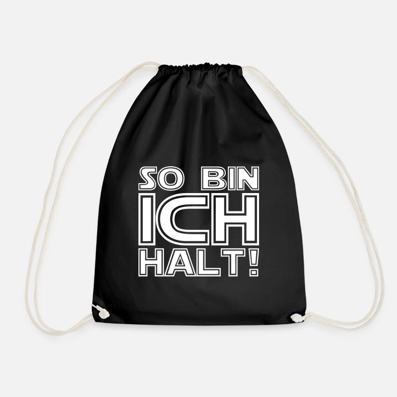 so bin ich halt in weiss - Turnbeutel - Schwarz