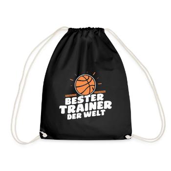 Bester Trainer Basketball Coach Dankeschön - Turnbeutel - Schwarz - Vorne