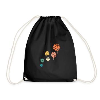 Dripping Paint Polyhedral Dice Set Tabletop RPG - Drawstring Bag - black - Front