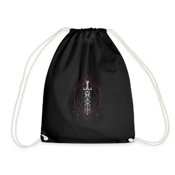 Cleric Polyhedral Dice Sword Geometric RPG - Drawstring Bag - black - Front
