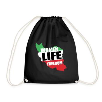 Women life Freedom Free Iran Persian women Support - Turnbeutel - Schwarz - Vorne