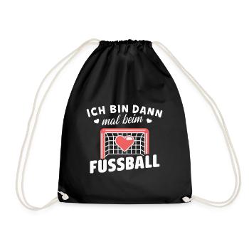 Fußball-Liebe-Shirt Fan Auszeit Hobby Passion - Turnbeutel - Schwarz - Vorne