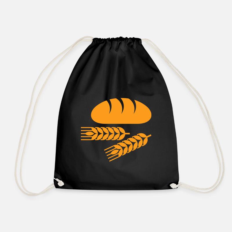 Brot und Weizen - Turnbeutel - Schwarz