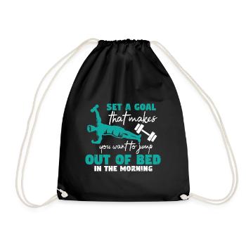 Bodybuilding Weight Training Fitness Muscle Building - Drawstring Bag - black - Front