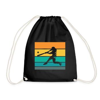 Baseball Baseball Player Baseball Bat Batter - Drawstring Bag - black - Front