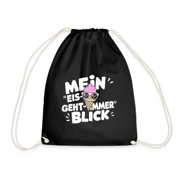 Mein Eis-Blick Eismacher Freude Sommer Hitze - Turnbeutel - Schwarz - Vorne