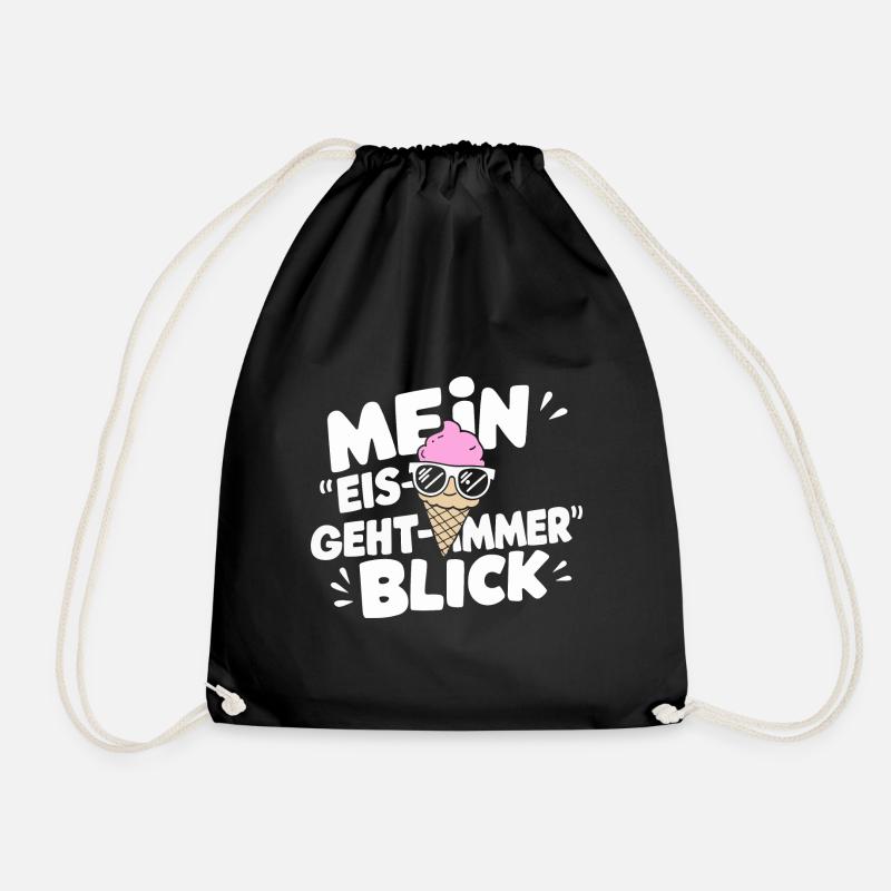 Mein Eis-Blick Eismacher Freude Sommer Hitze - Turnbeutel - Schwarz