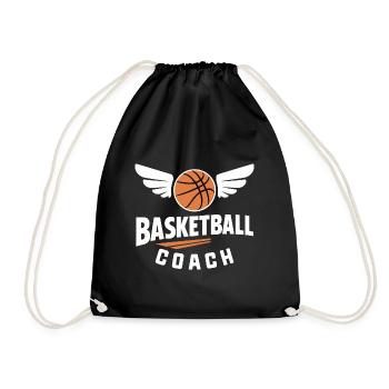 Basketball-Coach - Turnbeutel - Schwarz - Vorne