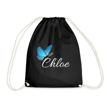 Chloe mit blauen Schmetterling LiS - Turnbeutel - Schwarz - Vorne