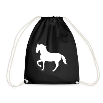 Pferd Horse icon - Turnbeutel - Schwarz - Vorne