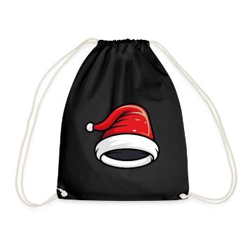 Bonnet de Noël chapeau de père Noël - Sac de sport léger - noir - Devant