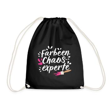 Erzieher-Farben-Chaos-Experte T-Shirt Bunt Spaß - Turnbeutel - Schwarz - Vorne
