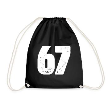 67 Zahl Trikot - Turnbeutel - Schwarz - Vorne