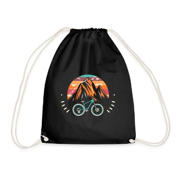 Mountainbiker - Turnbeutel - Schwarz - Vorne