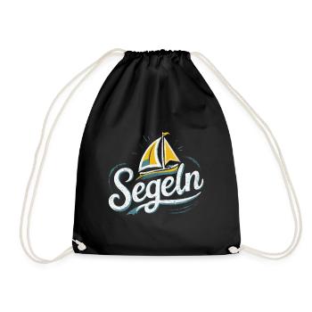 Segeln Leidenschaft Meer Wind Freiheit Geschenk - Turnbeutel - Schwarz - Vorne