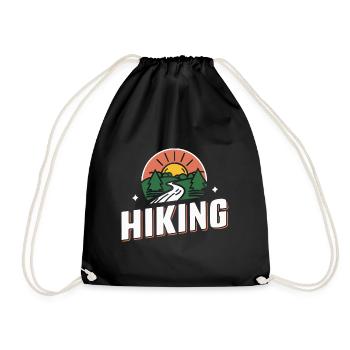 Hiking-Liebe Wandern Natur Abenteuer Geschenk - Turnbeutel - Schwarz - Vorne